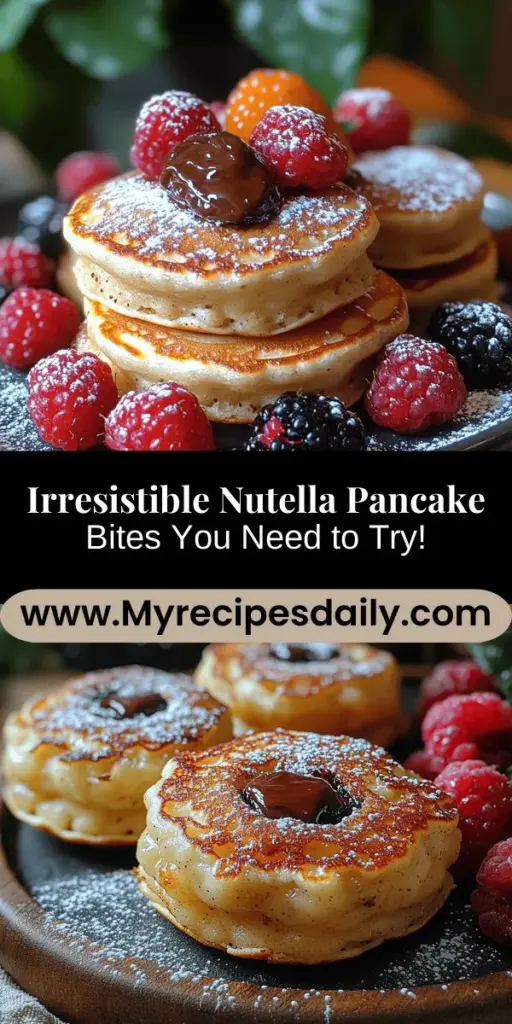 Indulge in the ultimate sweet treat with Nutella Pancake Bites! These bite-sized delights combine fluffy pancake texture with a rich chocolate-hazelnut center, making them perfect for breakfast, snacks, or dessert. Easy to make, customizable, and great for sharing, these treats appeal to both kids and adults. Explore the detailed recipe, learn tips for perfecting your bites, and discover fun serving ideas to elevate your experience. Enjoy a new favorite that everyone will love!
