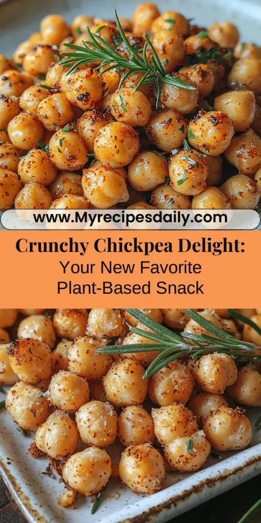 Discover the joy of Crunchy Chickpea Delight, a delicious and nutritious plant-based snack that's taking health-conscious snacking to the next level. Made with simple ingredients like chickpeas, olive oil, and a blend of flavorful spices, this snack is not just crunchy but packed with protein and fiber. Perfect for movie nights, salads, or just a quick munch, enjoy the variety of health benefits chickpeas offer while satisfying your cravings. Explore different seasonings and creative ways to serve them, making this versatile treat a staple in your kitchen. Embrace healthy eating without sacrificing flavor!