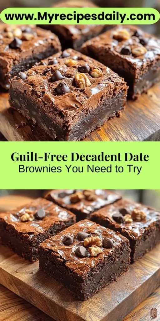 Satisfy your sweet tooth with our Decadent Date Brownies, a wholesome twist on a classic dessert. Made with medjool dates for natural sweetness, almond flour for a gluten-free option, and rich cocoa powder, these fudgy brownies are guilt-free indulgence. Easy to make and perfect for sharing, they are packed with nutrients while delivering rich, chocolatey flavor. Elevate your dessert game and enjoy every bite without the guilt!
