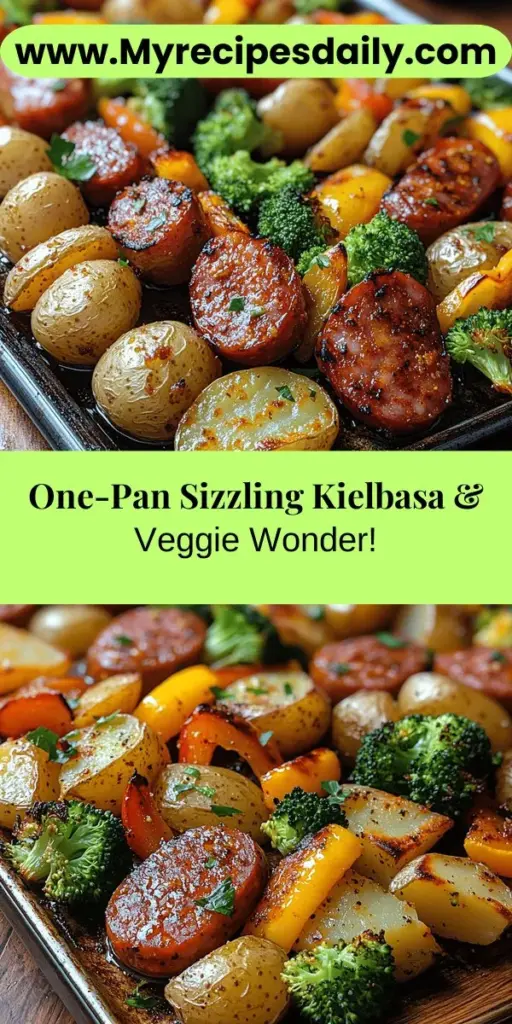 Discover the perfect one-pan meal with the Sizzling Kielbasa & Veggie Sheet Pan Delight! This easy recipe combines hearty kielbasa with a colorful mix of baby potatoes, bell peppers, red onion, and broccoli, all roasted to perfection for a flavorful and nutritious dish. Ideal for busy weeknights or relaxed weekends, this meal minimizes cleanup while maximizing taste. Dive into the ingredients, preparation steps, and variations to customize this delightful dish for your family and friends.