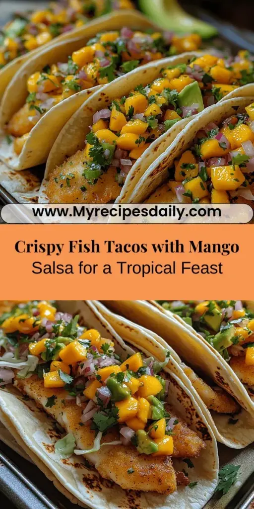 Experience the flavors of the coast with these crispy fish tacos topped with a vibrant mango salsa. Perfectly fried fish, marinated in buttermilk for tenderness, is the star of this dish, complemented by a refreshing mix of mango, cilantro, and lime. Ideal for any occasion, from casual dinners to festive gatherings, these tacos not only offer a delightful crunch but also provide health benefits with omega-3 fatty acids and fresh ingredients. Enjoy this culinary journey today!