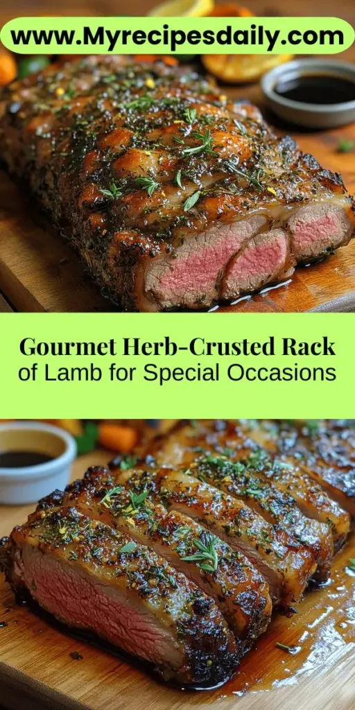 Discover the art of gourmet cooking with this Herb-Crusted Rack of Lamb recipe, perfect for celebrating special occasions. This elegant dish features tender lamb enveloped in a fragrant herb crust, making it a stunning centerpiece for any gathering. Learn about selecting quality cuts, preparing a delectable herb mixture, and mastering roasting techniques for a flavorful and visually appealing meal. Elevate your culinary skills and impress your guests with this indulgent delight.