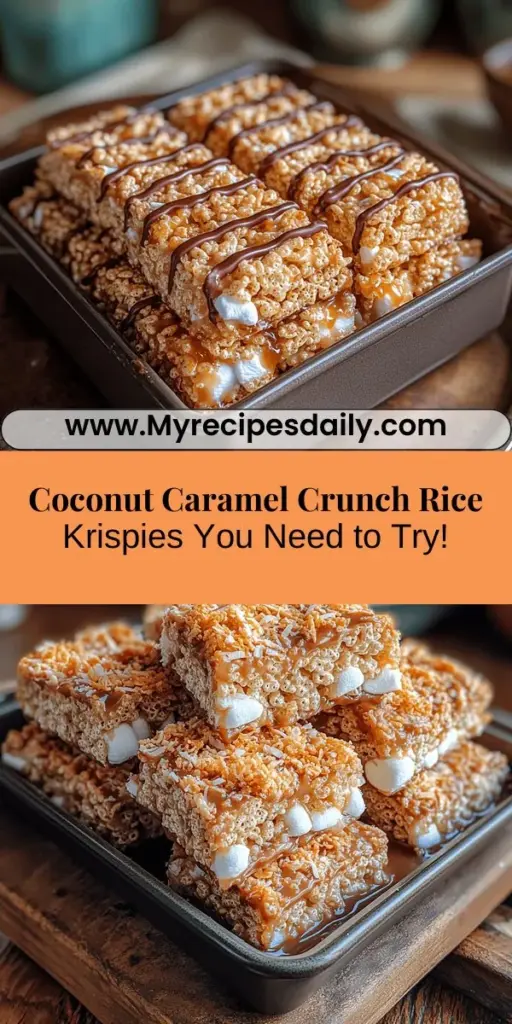 Transform your dessert game with Coconut Caramel Crunch Rice Krispies, a delectable twist on the classic treat! This recipe combines the chewy texture of coconut with the richness of caramel and the crunch of Rice Krispies, creating a mouthwatering experience. Easy to make and perfect for any occasion, these no-bake sweets will impress family and friends alike. Dive into a world of flavors and textures with this delightful dessert that’s as fun to make as it is to eat!