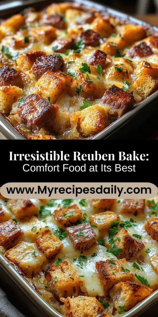 Experience the warmth of home with the Reuben Bake Delight, a hearty twist on the classic Reuben sandwich. This baked casserole combines layers of rye bread, savory corned beef, tangy sauerkraut, and gooey Swiss cheese, creating a comforting dish perfect for family gatherings or cozy nights in. Easy to prepare and packed with nostalgic flavors, the Reuben Bake Delight is sure to bring loved ones together around the table, making meal times special and memorable.