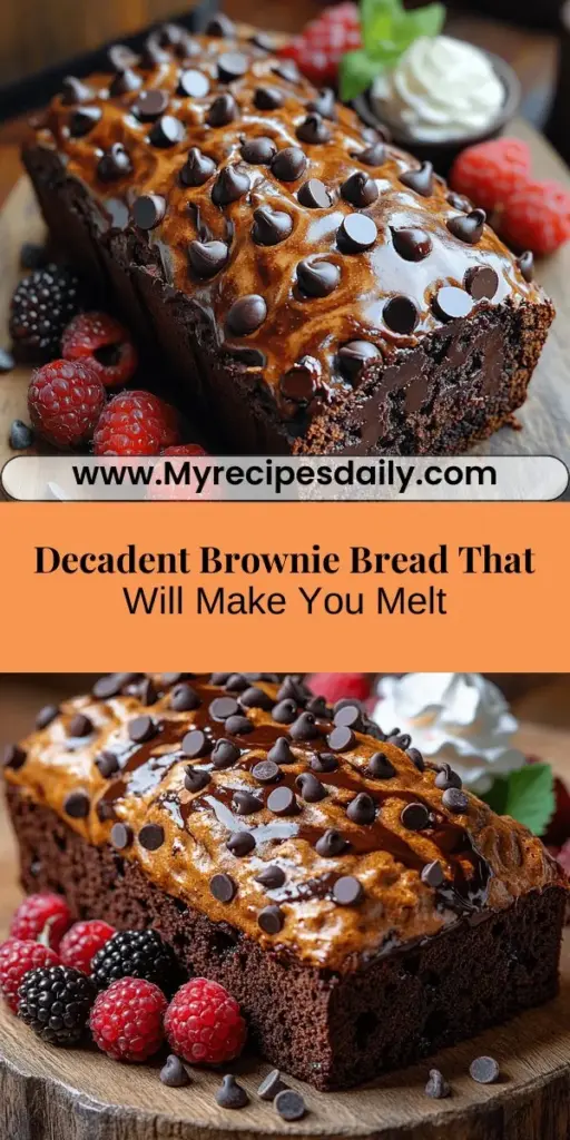 Discover the ultimate treat for chocolate lovers with this Decadent Hot Fudge Brownie Bread! Imagine the rich, fudgy goodness of brownies transformed into a soft, comforting loaf that’s perfect for any occasion. Simple to make, this recipe combines all your favorite brownie ingredients, including chocolate chips and a luscious hot fudge swirl. Each slice promises a melt-in-your-mouth experience that will delight your taste buds. Serve it warm or at room temperature and elevate it with whipped cream or fresh berries for a perfect finishing touch. Get ready to indulge in this chocolate lover's dream!