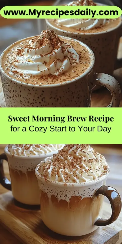 Start your day right with the Sweet Morning Brew, a delightful twist on your regular cup of coffee! This easy recipe combines freshly brewed coffee with brown sugar, creamy milk, vanilla extract, and a pinch of sea salt for a perfectly balanced flavor. Customizable and indulgent, it’s the ideal beverage for coffee lovers looking for a sweet morning treat. Whether you top it with whipped cream or a sprinkle of cocoa, this brew is all about enjoying those precious morning moments. Discover how to craft your new favorite drink today!