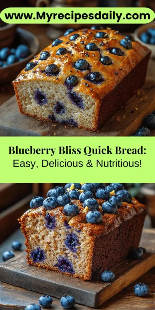 Discover the joy of baking with Blueberry Bliss Quick Bread, a delightful recipe that combines convenience with delicious flavors. This easy quick bread requires no yeast and is perfect for breakfast, snacks, or dessert. Enjoy the sweetness of fresh blueberries and the nutritional benefits they bring, all while creating a moist and fluffy loaf. With simple ingredients and straightforward steps, anyone can impress friends and family with this crowd-pleasing treat!