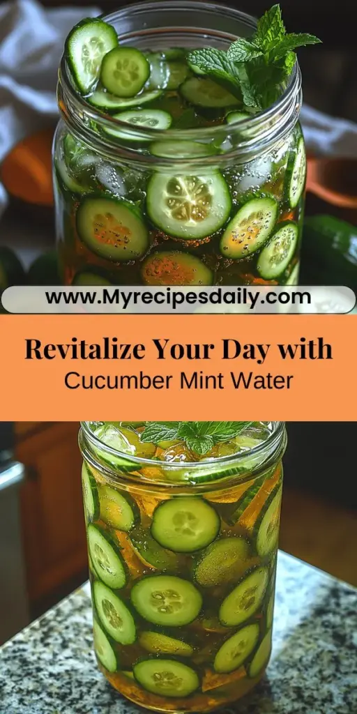 Elevate your hydration game with refreshing cucumber mint water, a delicious and simple alternative to sugary sodas. This invigorating drink combines the crisp taste of cucumber, fragrant mint, and zesty lime, creating a flavorful experience with numerous health benefits. Perfect for summer gatherings or a relaxing afternoon, it's easy to prepare and can be customized with your favorite fruits and herbs. Stay hydrated and enjoy a delightful treat that nourishes your body and delights your senses.