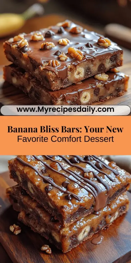 Indulge in the deliciousness of Decadent Banana Bliss Bars, where ripe bananas transform into a moist, rich dessert. With a perfect balance of sweet flavors and textures, these bars feature buttery goodness and gooey chocolate chips, making them an irresistible treat for any occasion. Easy to prepare, they're great for sharing at gatherings or cozy nights in. Dive into the ultimate comfort food that combines nostalgia and satisfaction for dessert lovers everywhere.