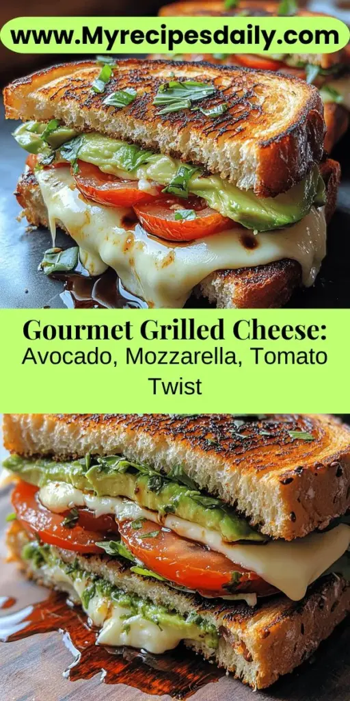 Elevate your lunchtime with a creamy avocado, mozzarella, and tomato grilled cheese sandwich! This delightful twist on a classic comfort food combines the rich creaminess of ripe avocado with the melty goodness of fresh mozzarella and juicy tomatoes. Perfect for quick meals or cozy dinners, this recipe is simple and satisfying. Discover how to make this gourmet-style sandwich and enjoy the burst of flavors with every bite. Get ready to impress your taste buds!