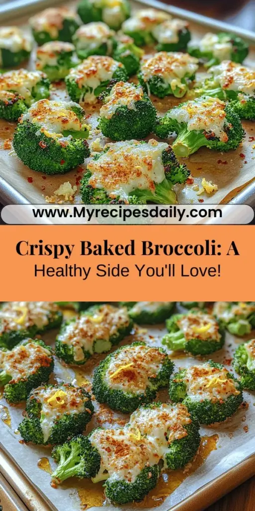 Transform your meals with this Crispy Baked Broccoli Delight, a flavorful and nutritious side dish that highlights the versatility of broccoli. Ideal for family dinners or meal prep, this recipe turns fresh broccoli florets into a crispy, savory treat. Tossed with olive oil and spices, it provides essential vitamins and minerals while pleasing your taste buds. Enjoy it on its own, alongside your favorite proteins, or cold in salads for a delightful crunch.