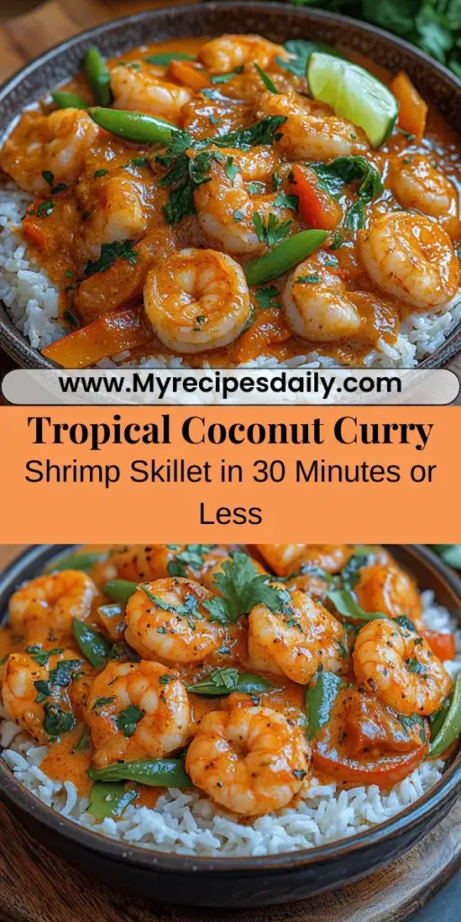 Bring the taste of the tropics to your kitchen with this Tropical Coconut Curry Shrimp Skillet recipe. Featuring succulent shrimp, creamy coconut milk, and a medley of fresh vegetables, this one-skillet meal is bursting with flavor and nutrients. Ready in under 30 minutes, it's perfect for busy weeknights or leisurely weekends. Elevate your dining experience with vibrant spices and a touch of lime to create a delightful dish that will transport you to a tropical paradise.