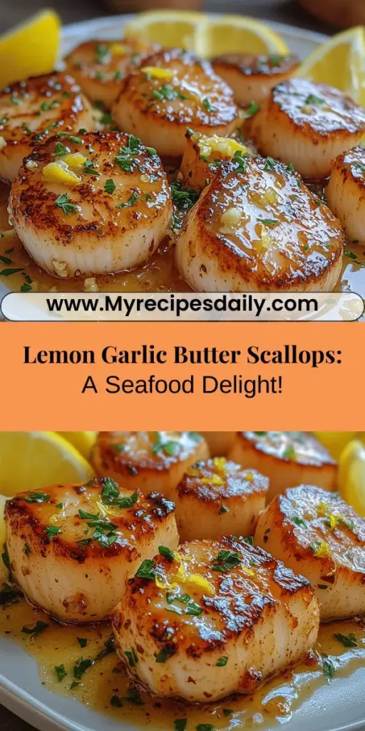 Indulge in the luxurious flavors of Lemon Garlic Butter Scallops with this simple and elegant recipe. Scallops are not just a seafood delicacy; they're a nutritional powerhouse, rich in protein and omega-3 fatty acids. This dish highlights the mouthwatering combination of zesty lemon, aromatic garlic, and rich butter, perfect for impressing guests or enjoying a cozy meal at home. Learn how to source the best scallops, perfect your cooking technique, and elevate your dining experience with this delightful recipe. Enjoy gourmet dining right from your kitchen!