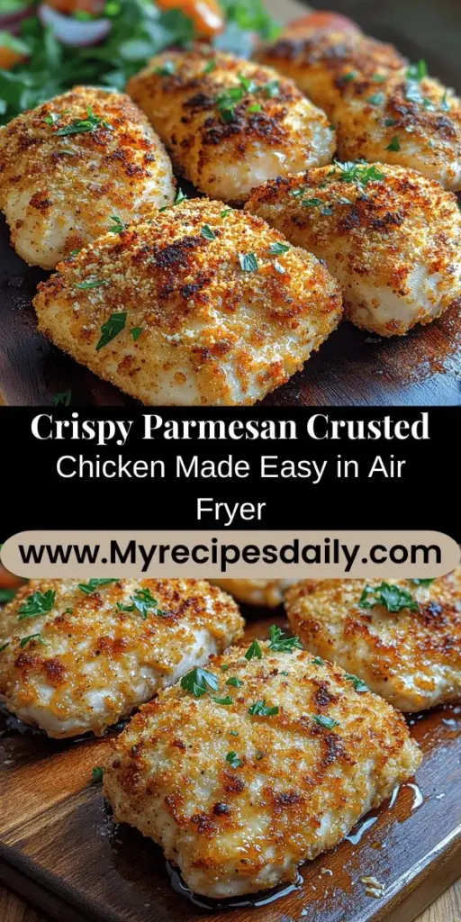 Discover the delight of making Crispy Air Fryer Parmesan Crusted Chicken at home! This recipe showcases perfectly cooked chicken breasts with a golden, crunchy crust that's both healthy and delicious. Learn about key ingredients like high-quality Parmesan and panko breadcrumbs that contribute to the irresistible flavor and texture. Follow easy preparation steps and cooking tips for a meal that’s sure to impress family and friends. Enjoy restaurant-quality results straight from your kitchen!