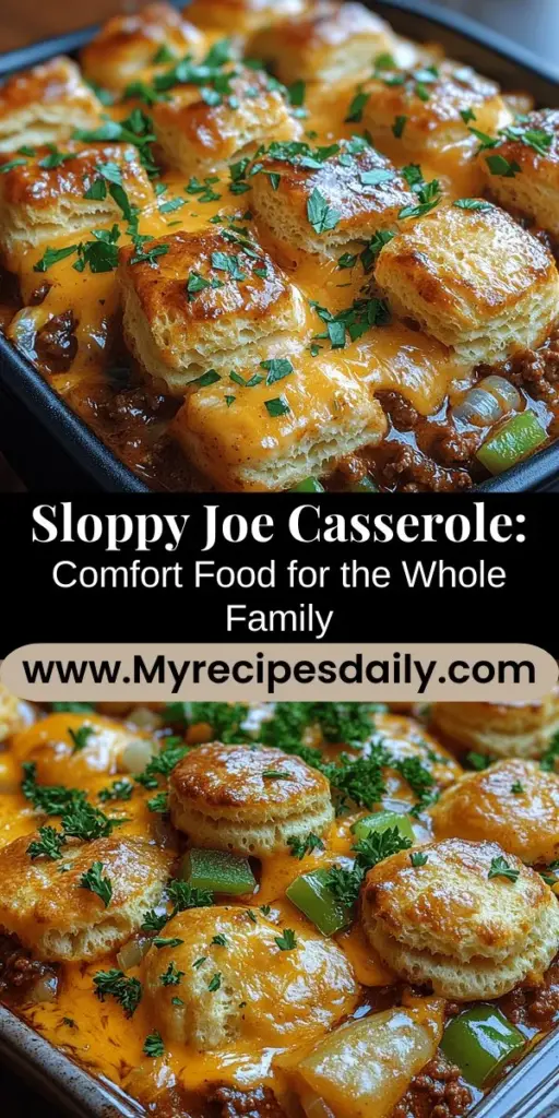Discover the comforting charm of Sloppy Joe Casserole Delight, a family-friendly dish perfect for any weeknight dinner. This recipe combines the nostalgic flavors of classic Sloppy Joes with easy casserole preparation, making it a go-to favorite. Packed with ground meat, fresh vegetables, and topped with fluffy biscuit dough and melted cheese, this dish boasts layers of savory goodness that everyone will love. Gather your family around the table and enjoy this satisfying meal that’s sure to become a staple in your home.