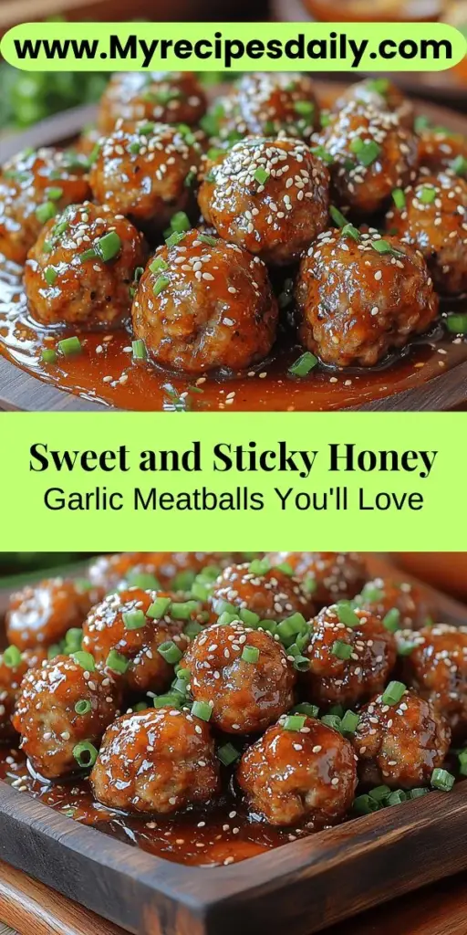 Discover the delightful taste of Sweet & Sticky Honey Garlic Meatballs with this easy recipe! Ideal for any occasion, these meatballs combine the healthy benefits of ground turkey with a mouthwatering sauce made from honey, soy sauce, and apple cider vinegar. Perfect as an appetizer or a main dish, they are both versatile and satisfying. Customize with optional ingredients to make them uniquely yours! Enjoy the sweet and savory flavors that will impress your family and friends.