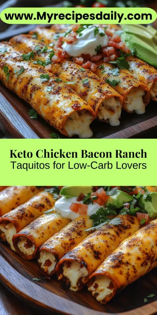 Discover the ultimate low-carb comfort food with Keto Chicken Bacon Ranch Taquitos! These delicious taquitos are filled with tender shredded chicken, crispy bacon, and a creamy ranch mixture, all wrapped in low-carb tortillas. Easy to make and perfect for any meal or snack, they offer indulgent flavors without the guilt. This article provides a step-by-step guide to making these tasty rolls, ingredient breakdowns, and serving suggestions for an unforgettable dining experience. Enjoy the satisfaction of a classic dish that fits your keto lifestyle!