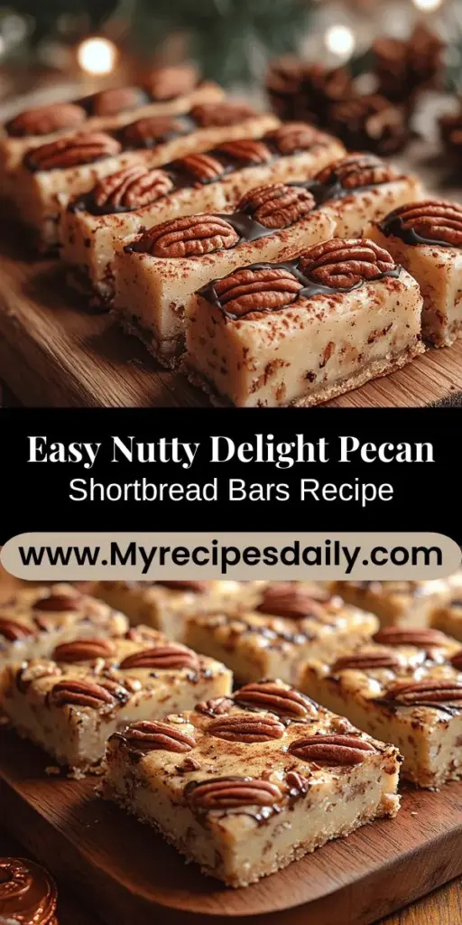 Discover the joy of making Nutty Delight Pecan Shortbread Bars, a sweet indulgence that's simple to prepare. This recipe combines buttery richness with the delightful crunch of pecans, making it a perfect treat for any occasion. With straightforward steps and easily accessible ingredients, you can create these irresistible bars that are sure to impress. Ideal for family gatherings or a cozy night in, these bars offer a heartwarming dessert experience you'll want to share.