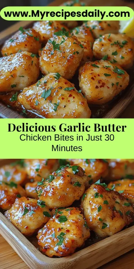 Discover the savory goodness of garlic butter chicken bites, a quick and delicious recipe perfect for busy weeknights or gatherings. This dish features juicy chicken cooked in a rich garlic and butter sauce, making it a crowd favorite. With easy preparation and versatile serving options—like skewers, over rice, or in tacos—it's sure to impress. Elevate your meals with this flavorful delight that combines convenience and taste in just 30 minutes!