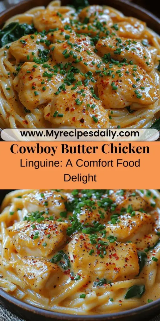 Indulge in the Ultimate Cowboy Butter Chicken Linguine, a comforting fusion dish that combines the savory richness of chicken thighs in a creamy, buttery sauce with perfectly cooked linguine. This recipe blends spices like smoked paprika, cumin, and a hint of chili powder, creating a vibrant flavor experience. Fresh herbs and lemon zest add brightness, making it not just satisfying but also refreshing. Perfect for family dinners or impressing guests, this dish is sure to become a favorite. Discover how to create this delightful meal and bring warmth to your table!