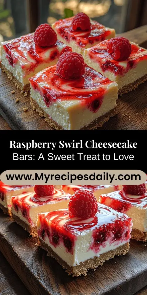 Discover the irresistible Raspberry Swirl Cheesecake Bars, a delicious blend of creamy cheesecake and vibrant raspberry swirl. Perfect for gatherings, these bars feature a crunchy graham cracker crust, a rich filling, and a refreshing fruity twist. Ideal for any occasion, they are easy to serve and sure to please a crowd. Learn the simple steps to craft this delightful dessert that balances sweetness and tartness, making it a must-try for cheesecake lovers!