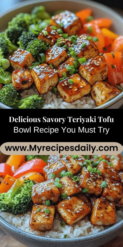 Discover the joy of plant-based eating with this Savory Teriyaki Tofu Bowl! Perfectly crispy tofu, vibrant vegetables, and fluffy jasmine rice come together in a flavorful teriyaki sauce that’s both sweet and savory. This dish is not only a feast for the eyes but also a healthy, satisfying option. Whether you're a tofu lover or trying it for the first time, this recipe is easy to follow and perfect for any meal. Bring excitement back to your dining table with this delicious bowl!