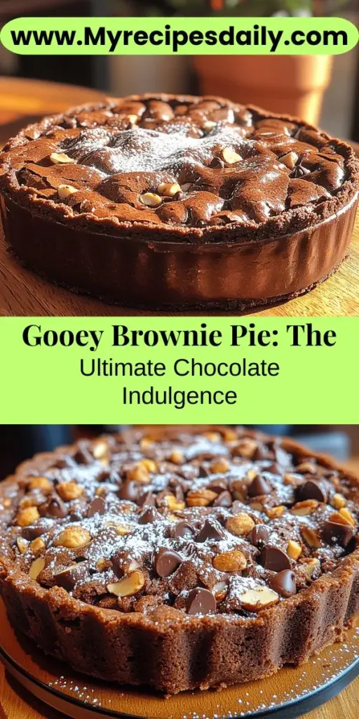 Discover the magic of the Indulgent Gooey Brownie Pie, a perfect dessert that beautifully combines the flavors of rich brownies and pie. This decadent treat features a gooey center and a crisp crust made with semi-sweet chocolate, butter, and a blend of sugars for the ultimate sweet experience. Follow our step-by-step guide to craft this show-stopper for any occasion. Ideal for gatherings, celebrations, or cozy nights in, it promises to impress your guests and satisfy your sweet cravings.