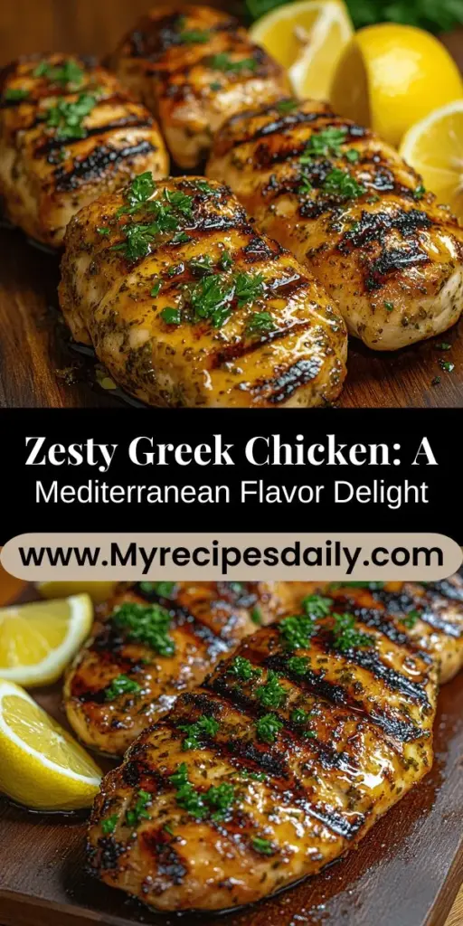 Discover the vibrant flavors of Mediterranean cuisine with our Zesty Greek-Marinated Chargrilled Chicken. This easy-to-make dish features tender chicken marinated in a tangy blend of lemon, garlic, and aromatic herbs, grilled to perfection for a juicy, flavorful meal. Perfect for summer barbecues, weeknight dinners, or impressing guests, this healthy recipe not only delights your taste buds but also fits into nutritious eating. Elevate your dining experience with this culinary gem.