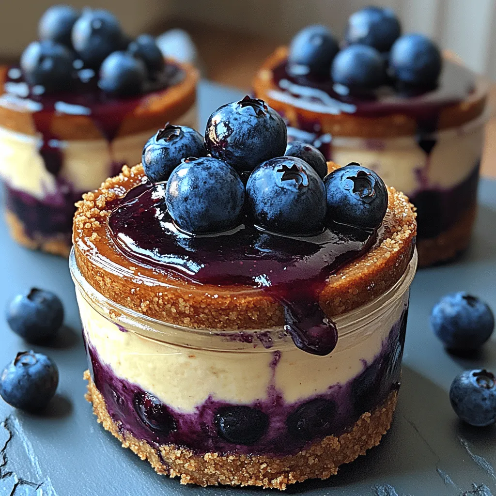 Cheesecake jars have taken the dessert world by storm, offering a delightful twist on the classic cheesecake experience. These mini indulgences provide not only a creamy and satisfying treat but also an aesthetically pleasing presentation that elevates any occasion—from casual family gatherings to elegant dinner parties. The Blueberry Bliss Cheesecake Jars are a perfect embodiment of this concept, combining the rich, velvety texture of cream cheese with the fresh, vibrant flavors of blueberries. Each spoonful is a burst of sweetness and tanginess, making it a dessert that is not just a feast for the palate but also a joy for the eyes.