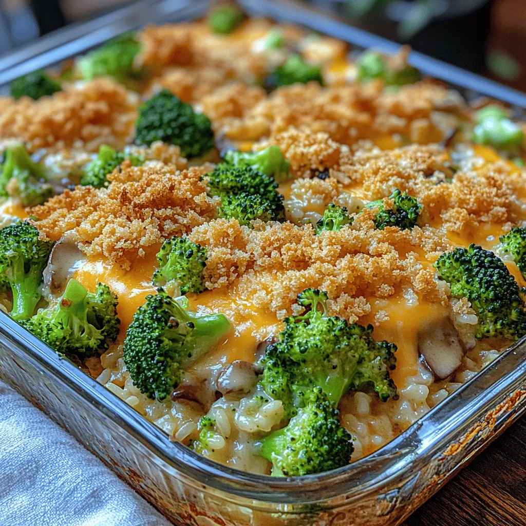 Cheesy Broccoli and Rice Casserole is a quintessential comfort food that brings warmth and satisfaction to the dining table. This dish combines the earthy flavors of broccoli with the creamy, gooey goodness of cheese and the heartiness of rice, making it a favorite among families and friends alike. Whether served as a side dish or a main course, this casserole is versatile enough to fit any occasion. It’s particularly popular during the colder months when the need for cozy meals is at its peak, but it can truly be enjoyed year-round.