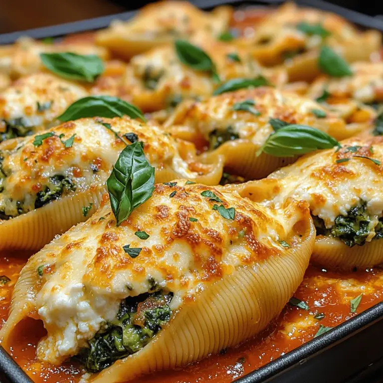 If you’re searching for the perfect comfort food that’s both satisfying and delicious, look no further than Cheesy Spinach & Ricotta Stuffed Shells. This classic Italian dish combines the rich, creamy goodness of ricotta cheese with the nutritious benefits of spinach, all enveloped in tender pasta shells and topped with a luscious marinara sauce. With every bite, you’ll experience a symphony of flavors and textures that make this dish a favorite not only for families but also for those looking to elevate their weeknight dinners.
