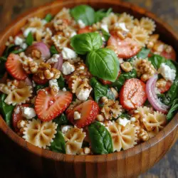 Strawberry Spinach Pasta Salad Recipe