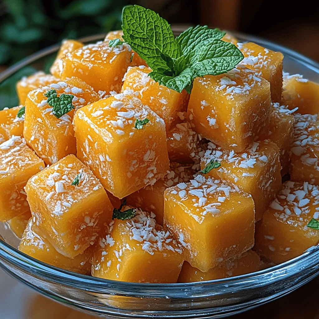 As the sun shines brightly and temperatures rise, there’s nothing quite like a refreshing treat to keep you cool and satisfied. Enter the Tropical Bliss Frozen Mango Coconut Cubes — a delightful fusion of sweet, juicy mango and creamy coconut that captures the essence of summer in every bite. This simple yet indulgent recipe is perfect for those hot afternoons when you crave something light, refreshing, and guilt-free. These frozen cubes are not just a snack; they can elevate your smoothies, parfaits, or even serve as a delightful topping for your favorite desserts.