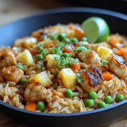 Fusion cuisine has become a culinary sensation, captivating taste buds across the globe with its innovative combinations of traditional flavors and ingredients from different cultures. One such delightful creation is the Tropical Delight: Pineapple Chicken Fried Rice. This recipe not only brings together the savory essence of classic fried rice but also infuses it with vibrant tropical flavors, making it a standout dish in the realm of comfort food. The sweet and tangy notes of pineapple meld beautifully with tender chicken and aromatic vegetables, creating a dish that is both satisfying and refreshing.