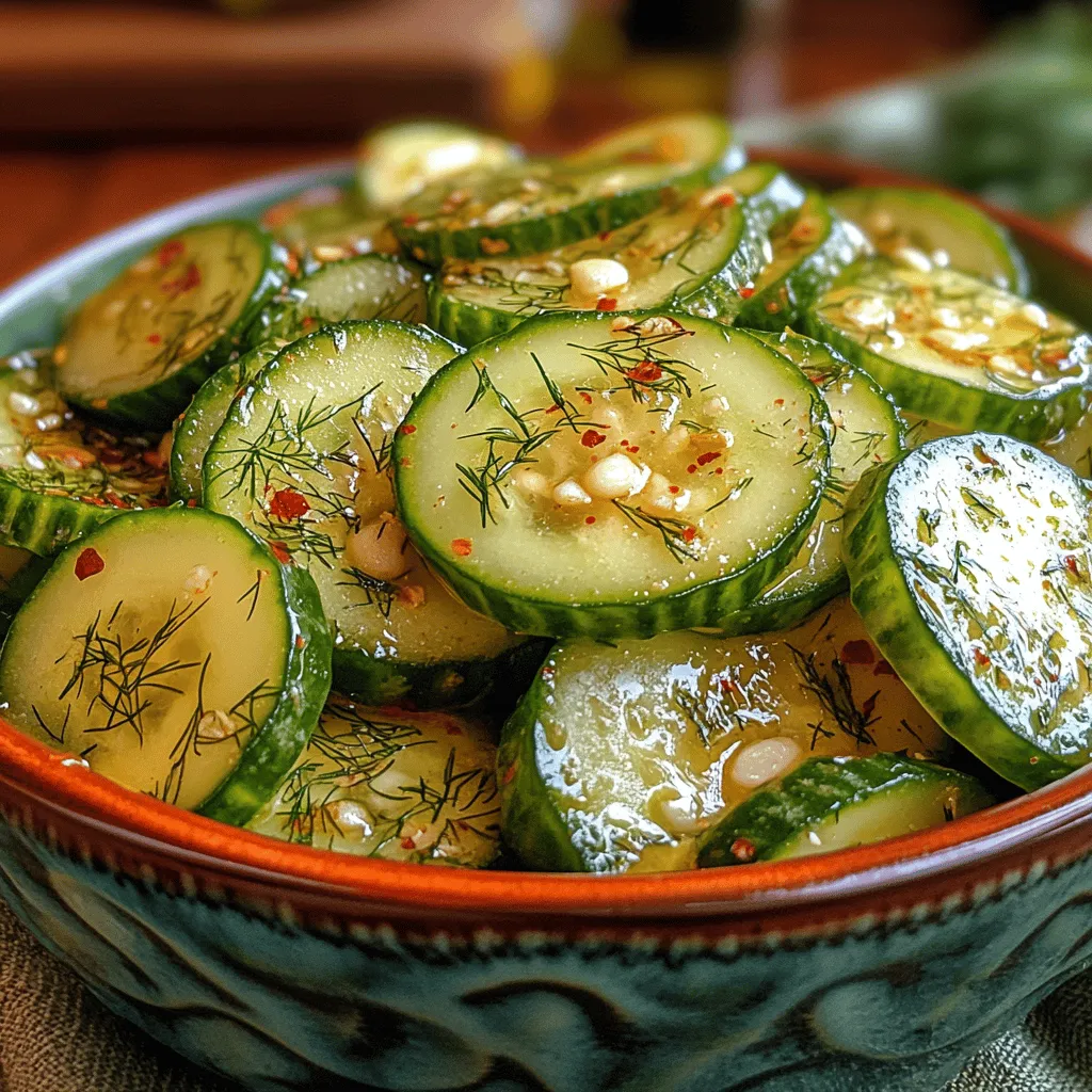 Crunchy Garlic Dill Cucumbers are a delightful and refreshing addition to any meal, celebrated for their simplicity and versatility. Whether served as a side dish, a snack, or a topping for sandwiches and burgers, these cucumbers elevate ordinary meals with their crisp texture and vibrant flavor. The recipe embodies the essence of summer, making it a perfect way to utilize fresh produce while providing a delicious way to beat the heat.