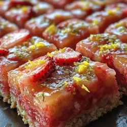 As the summer sun graces us with longer days and warmer temperatures, the craving for light and refreshing desserts becomes almost irresistible. There’s something inherently satisfying about enjoying a cool treat that encapsulates the flavors of the season. Enter Strawberry Lemonade Bars, a delightful dessert that perfectly marries the sweet juiciness of ripe strawberries with the zesty brightness of fresh lemons. These bars are not only visually appealing with their vibrant colors but also deliver a delicious balance of sweet and tart that makes them an ideal choice for summer gatherings, picnics, or even a cozy afternoon snack.
