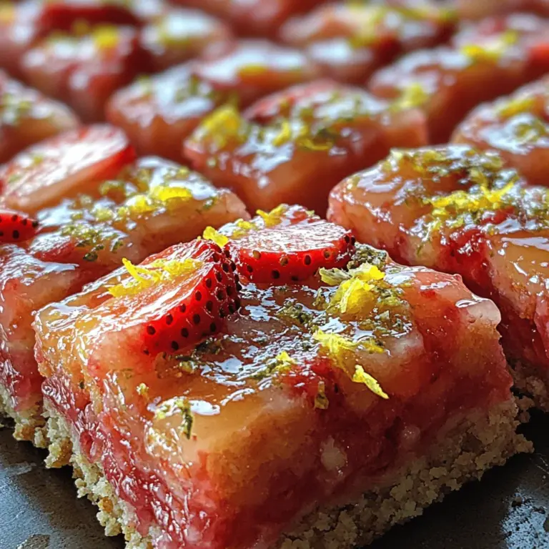 As the summer sun graces us with longer days and warmer temperatures, the craving for light and refreshing desserts becomes almost irresistible. There’s something inherently satisfying about enjoying a cool treat that encapsulates the flavors of the season. Enter Strawberry Lemonade Bars, a delightful dessert that perfectly marries the sweet juiciness of ripe strawberries with the zesty brightness of fresh lemons. These bars are not only visually appealing with their vibrant colors but also deliver a delicious balance of sweet and tart that makes them an ideal choice for summer gatherings, picnics, or even a cozy afternoon snack.