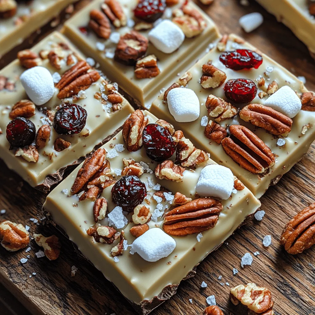 As the festive season approaches, the search for delightful and easy-to-make treats begins. One of the standout recipes that fits perfectly into this category is <strong>White Chocolate Cranberry Pecan Clusters</strong>. These delectable bites offer a wonderful combination of flavors and textures that are sure to impress your family and friends. The creamy sweetness of white chocolate, the tartness of dried cranberries, and the crunchy richness of pecans come together to create a treat that is both satisfying and visually appealing.” /></p>
</p>
<p><strong>Combining Ingredients</strong></p>
</p>
<p>Once you’ve melted your white chocolate to a smooth, velvety consistency, it’s time to bring your ingredients together. Properly folding in the cranberries and pecans is essential for ensuring even distribution throughout your clusters. Start by pouring the melted chocolate into a large mixing bowl. Allow it to cool for a couple of minutes, as adding the cranberries and pecans while the chocolate is too hot can cause them to become overly soft and lose their texture.</p>
</p>
<p>Using a spatula, add the dried cranberries and chopped pecans to the bowl. Gently fold the ingredients together, starting from the bottom of the bowl and lifting the mixture over itself. This technique helps maintain the integrity of the cranberries and pecans, preventing them from being crushed. Aim for an even coating of chocolate on every piece of fruit and nut, ensuring that the sweet and nutty elements meld beautifully with the white chocolate.</p>
</p>
<p><strong>Forming Clusters</strong></p>
</p>
<p>Shaping your White Chocolate Cranberry Pecan Clusters is a delightful part of the process. Once the ingredients are well combined, you can begin forming the clusters. Use a tablespoon or a small cookie scoop to scoop out amounts of the mixture. Place each scoop onto a parchment-lined baking sheet, spacing them about 2 inches apart. This spacing is crucial as it allows the clusters to spread slightly while setting, preventing them from merging into one large mass.</p>
</p>
<p>To create visually appealing clusters, you can slightly shape them into mounds using the back of your spoon. The more irregular the shape, the more artisanal they will appear. Consider adding a few extra cranberries or pecans on top of each mound for an attractive presentation. This not only enhances the visual appeal but also increases the texture variety in each bite.</p>
</p>
<p><strong>Cooling and Setting</strong></p>
</p>
<p>The cooling process is a pivotal step in achieving the perfect texture for your chocolate clusters. Once you’ve formed the clusters on the baking sheet, they need to cool at room temperature for about 30 minutes. This allows the white chocolate to set properly, forming a delightful shell around the nuts and cranberries.</p>
</p>
<p>For quicker results, you can place the baking sheet in the refrigerator for about 15-20 minutes. However, be cautious not to leave them too long, as this can cause the chocolate to harden excessively, making it brittle when bitten into. The ideal texture should be firm yet slightly creamy, allowing a satisfying snap when you bite into the clusters.</p>
</p>
<p>The cooling process also helps the flavors meld together, allowing the sweet white chocolate to balance the tartness of the cranberries and the earthy crunch of the pecans.</p>
</p>
<p><strong>Serving Suggestions and Variations</strong></p>
</p>
<p>When it comes to serving your White Chocolate Cranberry Pecan Clusters, the possibilities are endless. Here are some presentation ideas and variations to consider:</p>
</p>
<p>– <strong>Presentation Ideas</strong>: For gatherings, arrange the clusters on a decorative platter or tiered stand. Add a sprinkle of sea salt on top for an elegant touch, which will enhance the flavors and provide a beautiful contrast to the white chocolate. You can also place clusters in individual cupcake liners for a charming display, making them easy for guests to grab and go.</p>
</p>
<p>– <strong>Flavor Variations</strong>: While the classic combination of white chocolate, cranberries, and pecans is delicious, experimenting with different ingredients can lead to exciting new flavors. Swap out the pecans for almonds or walnuts for a different nutty profile. You can also substitute dried cranberries with cherries, apricots, or even raisins for a fruity twist. For added depth, consider incorporating a splash of vanilla extract or a pinch of cinnamon into the melted chocolate for a warm flavor enhancement.</p>
</p>
<p><strong>Nutritional Information</strong></p>
</p>
<p>Understanding the nutritional content of your White Chocolate Cranberry Pecan Clusters can help you appreciate their health benefits. Each serving (approximately two clusters) contains around 150 calories. They provide a good source of energy from the white chocolate and healthy fats from the pecans.</p>
</p>
<p>– <strong>Nutritional Breakdown</strong>:</p>
<p>– Calories: 150</p>
<p>– Total Fat: 9g (Saturated Fat: 4g)</p>
<p>– Carbohydrates: 18g (Sugars: 12g)</p>
<p>– Protein: 2g</p>
<p>– Fiber: 1g</p>
</p>
<p>Pecans are rich in antioxidants and provide heart-healthy fats, while cranberries are packed with vitamins and antioxidants that support immune health. The white chocolate, while indulgent, can be enjoyed in moderation as part of a balanced diet. These clusters fit well into various dietary lifestyles, offering a sweet treat that satisfies cravings without excessive guilt.</p>
</p>
<p><strong>The Perfect Occasion for White Chocolate Cranberry Pecan Clusters</strong></p>
</p>
<p>These delightful clusters shine in a variety of settings, making them a versatile addition to your culinary repertoire.</p>
</p>
<p>– <strong>Holiday Celebrations</strong>: Their festive colors and flavors make them a perfect treat for holiday gatherings. Serve them at Thanksgiving, Christmas, or New Year’s Eve parties to impress your guests with a homemade sweet that complements the season.</p>
</p>
<p>– <strong>Gifts and Treats</strong>: White Chocolate Cranberry Pecan Clusters also make excellent gifts. Package them in decorative boxes or jars, tied with a ribbon, for a thoughtful and personalized present. They are perfect for teacher gifts, hostess gifts, or as part of a holiday gift basket.</p>
</p>
<p>– <strong>Everyday Snacks</strong>: Don’t reserve these clusters just for special occasions. They make a fantastic everyday snack that can satisfy sweet cravings while providing a boost of energy. Keep a batch on hand for a quick treat after school or as an afternoon pick-me-up.</p>
</p>
<p><strong>Conclusion</strong></p>
</p>
<p>White Chocolate Cranberry Pecan Clusters are more than just a delicious treat; they are an easy-to-make delight that encapsulates the perfect balance of sweet, tart, and crunchy elements. Their versatility makes them suitable for various occasions, whether you’re celebrating a holiday, gifting to a friend, or enjoying a snack at home.</p>
</p>
<p>Encouraging creativity in the kitchen, this recipe allows you to experiment with different flavors and presentations. So gather your ingredients, follow the steps, and take pleasure in creating these delightful clusters. Enjoy the fantastic flavors they offer and the joy they bring to your gatherings and everyday moments alike.</p>
</div>