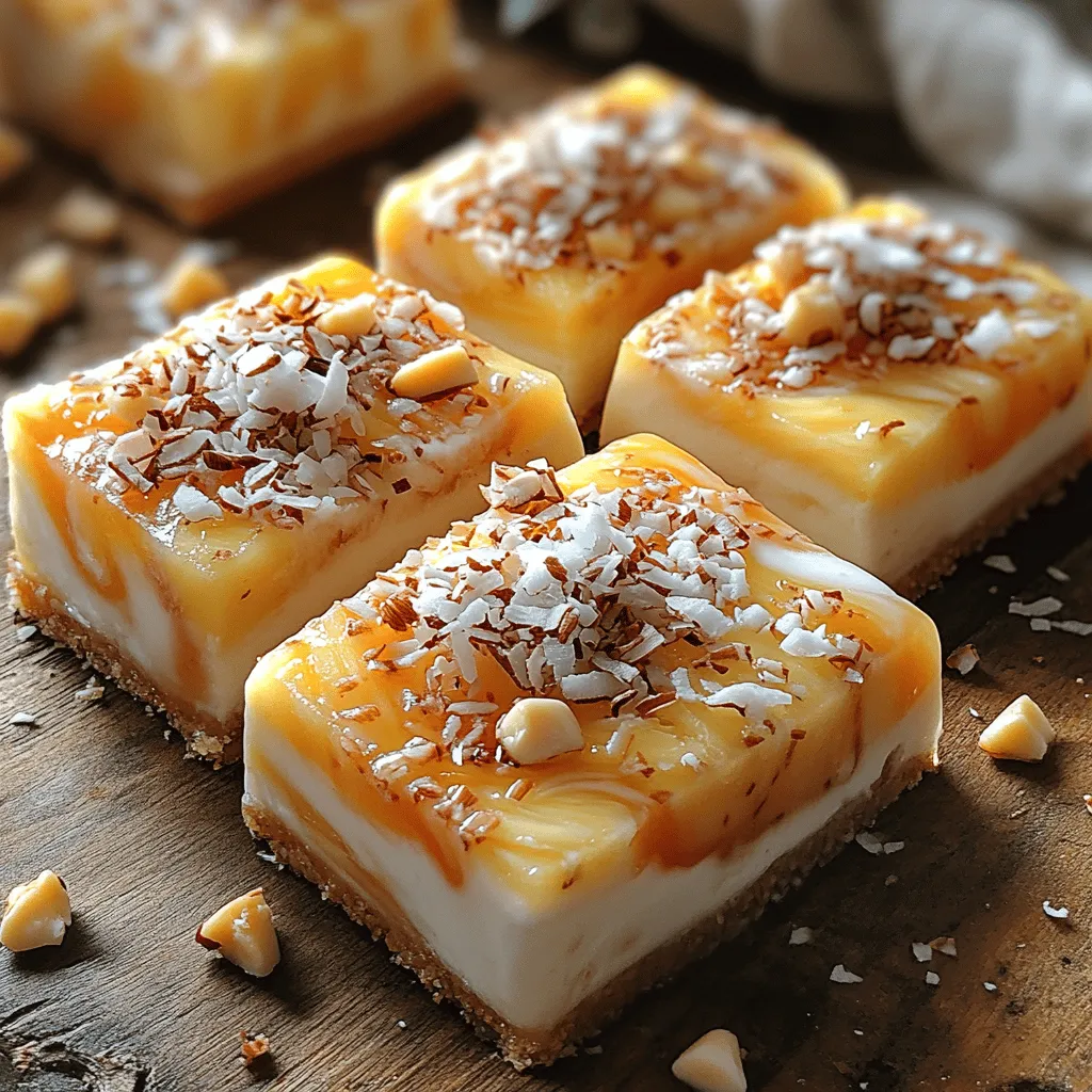 Pineapple, often hailed as the king of tropical fruits, is known for its sweet, tangy flavor and juicy texture. It brings a burst of sunshine to any dish, making it a perfect base for frozen desserts. Combined with Greek yogurt, which adds a rich creaminess, these bars strike an ideal balance between indulgence and health. With every bite, you can savor the tropical essence, transporting you to a sun-soaked beach, even if you're just sitting at home.