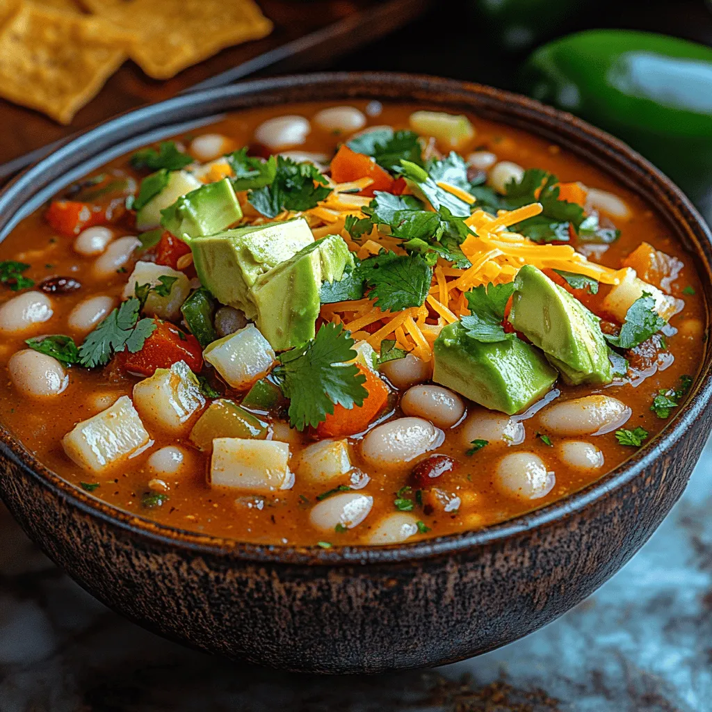As the leaves turn and the air becomes crisp, there’s nothing quite as comforting as a warm bowl of chili. Among the myriad of chili recipes, <strong>Cozy White Bean Chili</strong> stands out for its creamy texture and rich flavor. This dish is not only a perfect fit for chilly evenings but also offers a wholesome, nutritious meal that warms the soul. The appeal of white bean chili lies in its ability to be both hearty and light, making it an ideal choice for health-conscious eaters. Made with wholesome ingredients, this recipe invites you to indulge without guilt, offering a delightful blend of flavors and textures.” /></p>
</p>
<h3>Flavor Profile and Serving Suggestions</h3>
</p>
<p>The Cozy White Bean Chili is a delightful fusion of flavors that come together to create a warm and satisfying dish perfect for chilly evenings. It boasts a rich, creamy texture from the white beans, complemented by a medley of spices that offer a subtle kick without overwhelming the palate. The base of sautéed onions, garlic, and bell peppers provides a fragrant foundation, while the addition of cumin, coriander, and chili powder lends depth and warmth. The freshness of lime juice added at the end brightens the dish, making each bite a harmonious blend of savory and zesty notes.</p>
</p>
<h4>Suggested Serving Options and Pairings</h4>
</p>
<p>When it comes to serving your Cozy White Bean Chili, there are several delightful options to enhance the experience. Here are some ideas:</p>
</p>
<p>– <strong>Ideal Side Dishes</strong>: Pair your chili with crusty bread, cornbread, or tortilla chips for a delightful crunch. A simple green salad dressed with a light vinaigrette can also provide a refreshing contrast to the hearty chili.</p>
</p>
<p>– <strong>Toppings</strong>: Elevate your bowl with an array of toppings. Sour cream or Greek yogurt adds creaminess, while shredded cheese can melt into the hot chili for an extra layer of indulgence. Fresh cilantro or parsley adds a pop of color and freshness, and sliced jalapeños can kick the heat up a notch. For a unique twist, consider adding diced avocado or crispy tortilla strips for added texture.</p>
</p>
<p>– <strong>Variations to Suit Different Tastes</strong>: Depending on your preferences, consider incorporating additional spices or ingredients. For a smoky flavor, add a touch of smoked paprika or chipotle peppers in adobo sauce. If you enjoy a sweeter chili, diced sweet potatoes or corn can add a subtle sweetness that balances the spices beautifully.</p>
</p>
<h3>Nutritional Insights</h3>
</p>
<p>Understanding the nutritional content of your Cozy White Bean Chili can help you appreciate its health benefits. A typical serving contains approximately 250-300 calories, depending on the specific ingredients used and any added toppings.</p>
</p>
<h4>Breakdown of Nutritional Content Per Serving:</h4>
</p>
<p>– <strong>Calories</strong>: 250-300</p>
<p>– <strong>Protein</strong>: 12-15 grams (primarily from white beans)</p>
<p>– <strong>Carbohydrates</strong>: 40-45 grams (including fiber)</p>
<p>– <strong>Fat</strong>: 5-10 grams (depending on toppings)</p>
<p>– <strong>Fiber</strong>: 10-12 grams (great for digestive health)</p>
</p>
<h4>Health Benefits of Each Ingredient:</h4>
</p>
<p>– <strong>White Beans</strong>: High in protein and fiber, they support muscle health and digestive function while contributing to satiety.</p>
<p>– <strong>Bell Peppers</strong>: Packed with vitamins A and C, they boost the immune system and provide antioxidants.</p>
<p>– <strong>Onions and Garlic</strong>: These aromatics offer anti-inflammatory benefits and help reduce the risk of chronic diseases.</p>
<p>– <strong>Spices</strong>: Cumin and coriander not only enhance flavor but also provide digestive benefits and may have anti-inflammatory properties.</p>
</p>
<p>This recipe fits seamlessly into a balanced diet, providing a hearty meal that is low in saturated fat while being rich in nutrients. It’s an excellent option for those looking to maintain energy levels without feeling weighed down.</p>
</p>
<h3>Variations of the Cozy White Bean Chili</h3>
</p>
<p>The beauty of Cozy White Bean Chili lies in its versatility. Here are some variations that cater to diverse dietary preferences and flavor profiles:</p>
</p>
<h4>Vegetarian and Vegan Adaptations:</h4>
</p>
<p>To make this chili vegetarian or vegan, simply omit any animal-based toppings like sour cream or cheese and substitute them with plant-based alternatives. For instance, use cashew cream or coconut yogurt for a creamy topping that maintains the dish’s richness.</p>
</p>
<h4>Suggestions for Adding Proteins:</h4>
</p>
<p>For those looking to increase the protein content, consider adding cooked chicken or turkey. Simply shred cooked meat and stir it in during the last few minutes of cooking to warm it through. Alternatively, for a meatless protein boost, you could add lentils or chickpeas alongside the white beans.</p>
</p>
<h4>Creative Twists on the Recipe:</h4>
</p>
<p>Experimenting with the base recipe can yield exciting results. Here are some suggestions:</p>
</p>
<p>– <strong>Corn</strong>: Adding sweet corn lends a nice texture and sweetness, balancing the spices perfectly.</p>
<p>– <strong>Sweet Potatoes</strong>: Diced sweet potatoes add a comforting sweetness and can enhance the dish’s heartiness.</p>
<p>– <strong>Spinach</strong>: Stirring in fresh spinach or kale during the last few minutes of cooking adds a nutritional boost and vibrant color.</p>
</p>
<h3>Storing and Reheating Tips</h3>
</p>
<p>One of the wonderful aspects of chili is its ability to develop flavors over time. Here are some tips for storing and reheating your Cozy White Bean Chili:</p>
</p>
<h4>Best Practices for Storing Leftovers:</h4>
</p>
<p>– Allow the chili to cool completely before transferring it to an airtight container. It can be stored in the refrigerator for up to four days.</p>
<p>– For longer storage, freeze the chili in suitable containers or freezer bags. It can last up to three months in the freezer. Be sure to label the containers with the date for easy tracking.</p>
</p>
<h4>How to Properly Reheat Chili:</h4>
</p>
<p>– To reheat, place the chili in a saucepan over medium heat, stirring occasionally until heated through. If it seems too thick, add a splash of vegetable broth or water to reach your desired consistency.</p>
<p>– You can also reheat individual portions in the microwave. Transfer to a microwave-safe bowl, cover, and heat in 1-minute intervals, stirring in between, until hot.</p>
</p>
<h4>Benefits of Flavors Developing Over Time:</h4>
</p>
<p>Chili often tastes even better the next day as the flavors meld together, allowing the spices to deepen. This makes it an ideal dish for meal prep or batch cooking.</p>
</p>
<h3>Culinary Techniques and Tips</h3>
</p>
<p>To elevate your Cozy White Bean Chili, consider these culinary techniques and tips:</p>
</p>
<h4>Techniques for Enhancing Flavor:</h4>
</p>
<p>– <strong>Sautéing</strong>: Start by sautéing onions and garlic until they are translucent and fragrant. This step builds a flavor base that enhances the overall taste of the chili.</p>
<p>– <strong>Seasoning</strong>: Taste as you go and adjust the spices according to your preference. Adding spices at different stages can deepen their flavor, so consider stirring in some spices early on and adjusting at the end for a burst of freshness.</p>
</p>
<h4>Importance of Texture in Chili:</h4>
</p>
<p>The ideal chili has a balance of creaminess from the beans and chunkiness from the vegetables. If you prefer a creamier texture, consider mashing a portion of the beans before adding them back into the pot. This technique can create a more velvety mouthfeel while still leaving some whole beans for texture.</p>
</p>
<h4>Tips for Achieving the Perfect Simmer:</h4>
</p>
<p>– Bring your chili to a boil before reducing it to a low simmer. This helps activate the flavors of the spices and ensures that the ingredients meld together beautifully.</p>
<p>– Allow the chili to simmer for at least 30 minutes to an hour. The longer it simmers, the more the flavors will develop, resulting in a richer, more satisfying dish.</p>
</p>
<h3>Conclusion</h3>
</p>
<p>The Cozy White Bean Chili is not just a meal; it’s a comforting embrace in a bowl that warms the heart and nourishes the body. Its creamy texture, combined with a perfect blend of spices, creates a dish that is both satisfying and adaptable to various tastes. The recipe’s ease of preparation makes it a go-to choice for busy weeknights or gatherings with family and friends.</p>
</p>
<p>With its nutritional benefits and the ability to customize with various ingredients and toppings, this chili can fit seamlessly into any dietary lifestyle. Whether you aim for a vegan delight or a protein-packed dish, the Cozy White Bean Chili is a versatile recipe that promises to please. So gather your ingredients, whip up a batch, and enjoy the cozy warmth of this delicious meal.</p>
</div>