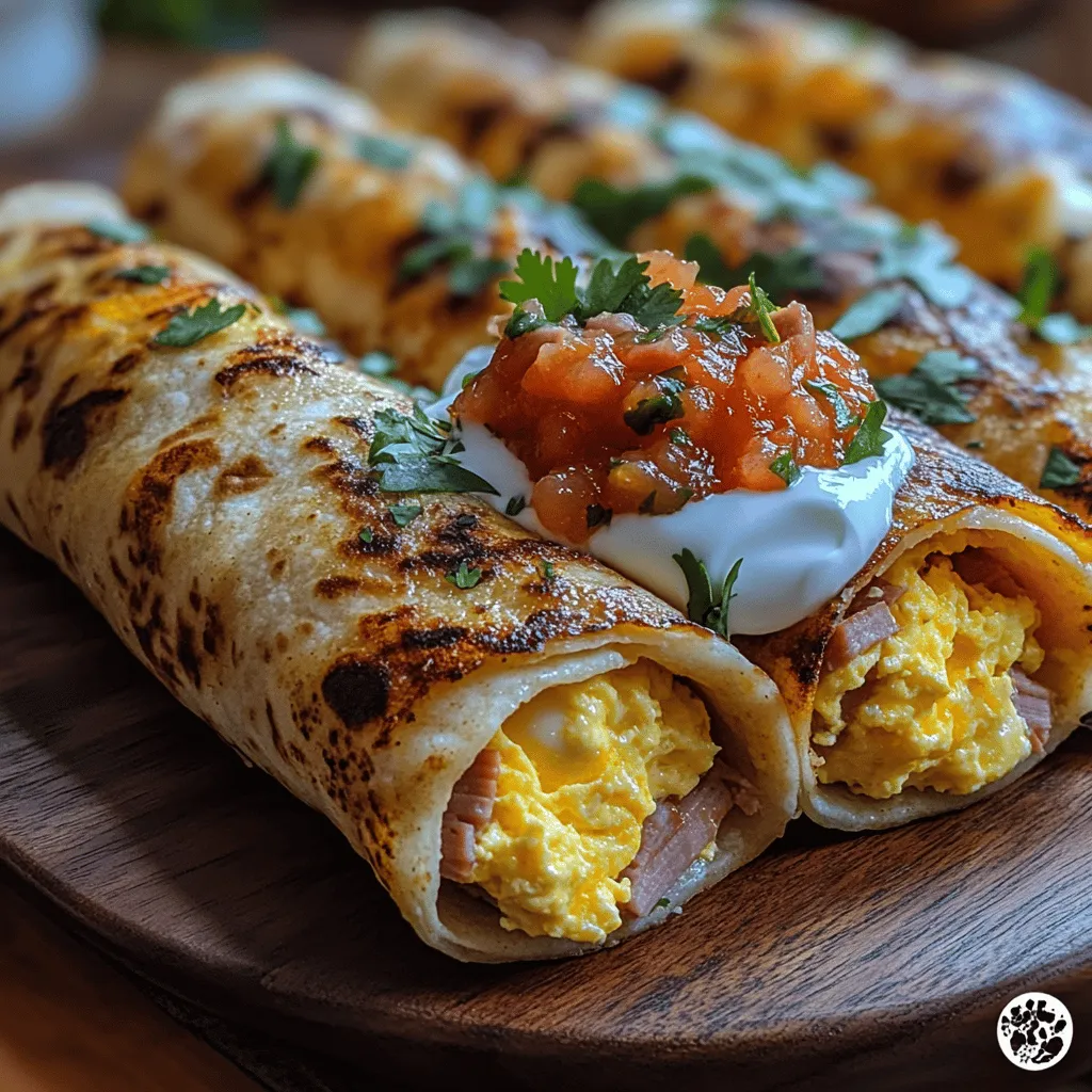 To prepare Ham Egg Salsa Breakfast Rollups, you'll need a handful of simple yet essential ingredients. Each plays a pivotal role in creating the dish's rich flavors and satisfying texture.