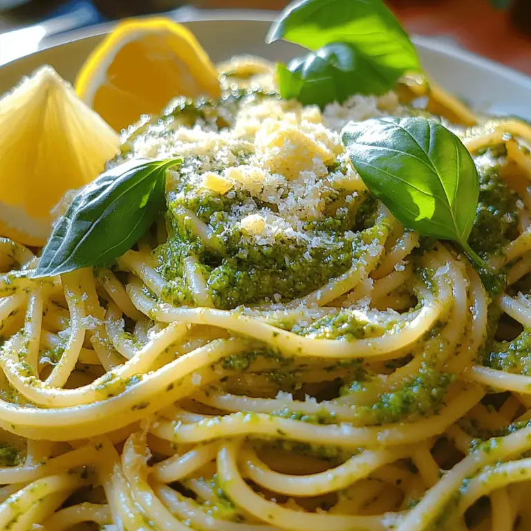 Spaghetti with Lemon Basil Pesto is a dish that tantalizes the taste buds, bringing together the vibrant flavors of fresh basil, zesty lemon, and rich Parmesan cheese. This delightful combination creates a symphony of taste that makes every bite a celebration of culinary excellence. Whether you're cooking for a special occasion or simply looking to elevate your midweek meal, this dish is sure to impress.