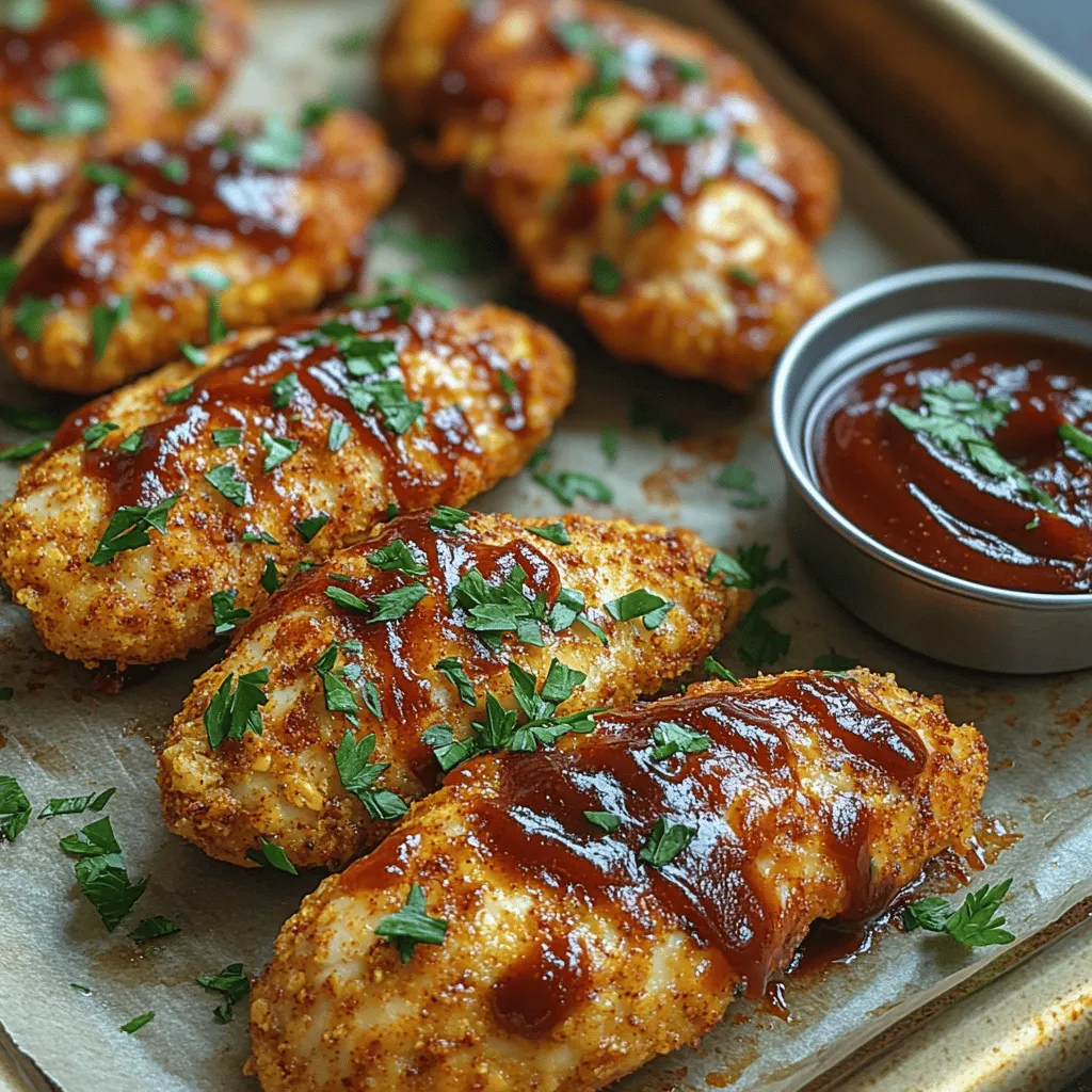 Zesty BBQ Chicken Tenders are not just another iteration of the classic chicken tender; they embody a perfect balance of savory and spicy flavors that makes them irresistible. Marinated in a creamy buttermilk mixture infused with an array of spices, these tenders are then coated in a blend of flour and cornmeal, giving them an extra crispy exterior. The final touch comes from a generous brush of zesty barbecue sauce, which caramelizes beautifully during baking, adding a sweet and tangy glaze to every bite.
