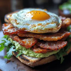 The Sizzling Bacon Avocado Breakfast Sandwich is not just a meal; it's a morning ritual for many. Imagine sinking your teeth into crispy, sizzling bacon layered with creamy avocado, a perfectly cooked egg, and fresh greens, all sandwiched between two slices of your favorite bread. This delightful combination of flavors and textures is guaranteed to kickstart your day on a delicious note.