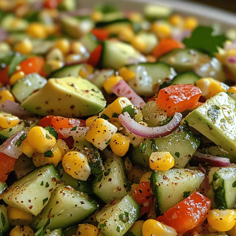 As the warmth of summer settles in, nothing embodies the spirit of the season quite like a vibrant, refreshing salad. Enter the Sunny Bliss Sweet Corn Cucumber Salad—an invigorating dish that celebrates the best of fresh, seasonal ingredients. This colorful salad is not only a feast for the eyes but also a powerhouse of flavor and nutrition, making it an ideal choice for various occasions. Whether you’re hosting a backyard barbecue, enjoying a picnic at the park, or simply seeking a light and healthy side dish for a casual dinner, this salad is sure to impress.