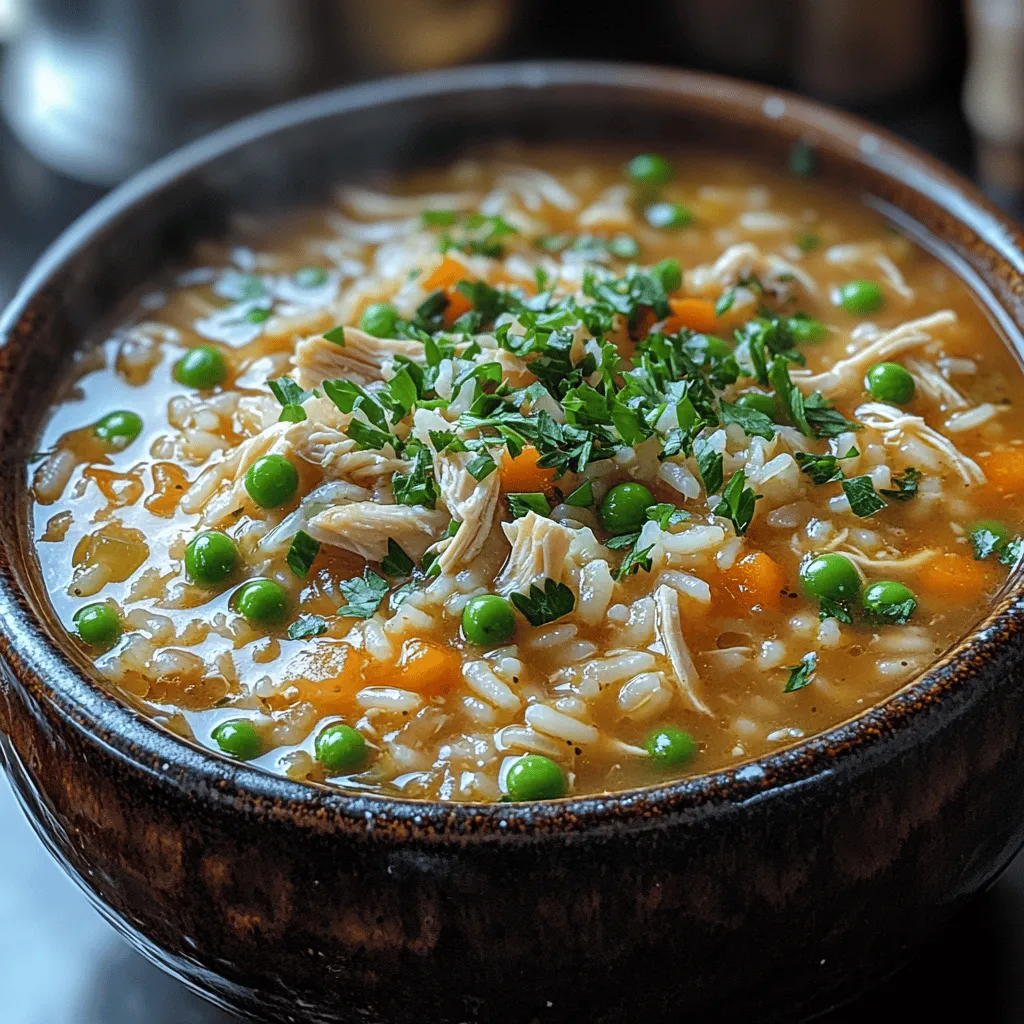 There's something inherently soothing about a warm bowl of chicken soup, especially on a chilly day. As a timeless comfort food, chicken soup transcends generations, bringing a sense of nostalgia and warmth that can instantly lift spirits. Whether you grew up with your grandmother's recipe or discovered a favorite version as an adult, there's no denying the universal appeal of this hearty dish. Among the many variations, the <strong>Cozy Comfort Slow Cooker Chicken and Rice Soup</strong> stands out as a modern twist that caters to our busy lifestyles while ensuring that we never compromise on flavor or nutrition.” /></p>
</p>
<h3>Techniques for Shredding Chicken for Soups</h3>
</p>
<p>Shredding chicken is a crucial step in making a delicious soup, and there are several techniques to achieve perfectly shredded meat. The method you choose can make a significant difference in texture and ease.</p>
</p>
<h4>Using Forks vs. Other Methods</h4>
</p>
<p>The most common technique for shredding chicken is using two forks. Simply place the cooked chicken breast on a cutting board and, using one fork to hold the chicken in place, gently pull apart the meat with the other fork. This method allows for precise control over the shredding process, ensuring that you achieve the desired consistency.</p>
</p>
<p>Alternatively, you can use your hands to shred the chicken if it is cool enough to handle. This method can be quicker, especially if you’re dealing with larger pieces. For those who prefer a more efficient approach, a stand mixer can do the job in seconds. Simply place the cooked chicken in the mixer bowl and use the paddle attachment on a low speed for about 30 seconds. This technique works particularly well for larger batches.</p>
</p>
<h4>Tips for Returning Shredded Chicken to the Soup for Even Distribution</h4>
</p>
<p>Once your chicken is shredded, it’s time to return it to the slow cooker. For optimal distribution, add the shredded chicken back into the soup during the last 30 minutes of cooking. This allows the chicken to soak up some of the broth’s flavors without overcooking.</p>
</p>
<p>Stir gently but thoroughly to ensure that the chicken is evenly distributed throughout the soup. This step is essential for creating a harmonious blend of flavors and textures in each bowl.</p>
</p>
<h3>Incorporating Rice into the Soup</h3>
</p>
<p>Rice is a fantastic addition to chicken soup, providing heartiness and helping to absorb the flavors of the broth. However, timing is crucial when adding rice to your slow cooker.</p>
</p>
<h4>Importance of Timing When Adding Rice</h4>
</p>
<p>To ensure that the rice cooks perfectly and doesn’t become mushy, add it to the slow cooker about 30 to 45 minutes before you plan to serve the soup. This timing allows the rice to absorb the broth’s flavors while achieving the right texture. If you add it too early, you risk overcooking the rice, leading to a grainy and unappetizing texture.</p>
</p>
<h4>How Rice Absorbs Flavors and Contributes to the Soup’s Texture</h4>
</p>
<p>Rice acts like a sponge in the soup, soaking up the rich flavors of the broth and chicken. As it cooks, it swells and softens, creating a comforting and creamy texture that enhances the overall experience of the soup. The right rice choice is also vital; long-grain rice, such as basmati or jasmine, tends to hold its shape better than short-grain varieties, which can become overly sticky.</p>
</p>
<h4>Cooking Rice in the Slow Cooker: Adjustments Needed for Perfect Results</h4>
</p>
<p>When cooking rice in a slow cooker, you may need to adjust the liquid content slightly. For every cup of rice, add about 1.5 to 2 cups of liquid, depending on how thick or brothy you prefer your soup. Make sure to stir the soup occasionally to prevent the rice from settling at the bottom and sticking.</p>
</p>
<h3>Finishing Touches</h3>
</p>
<p>Once your soup is nearly complete, there are a few finishing touches that can elevate the dish to new heights.</p>
</p>
<h4>The Role of Lemon Juice in Enhancing Flavors</h4>
</p>
<p>A splash of fresh lemon juice just before serving can brighten the flavors of your soup. The acidity cuts through the richness of the chicken and rice, providing a fresh contrast that enhances the overall taste. Start with a tablespoon, taste, and adjust as necessary to avoid overpowering the dish.</p>
</p>
<h4>Adjusting Seasonings: How to Taste and Modify Before Serving</h4>
</p>
<p>Before you serve your soup, it’s essential to taste and adjust the seasonings. Depending on your personal preference, you may want to add more salt, pepper, or other spices to achieve the perfect flavor balance. Remember that the flavors will meld as the soup sits, so it’s best to err on the side of caution with salt until just before serving.</p>
</p>
<h4>Importance of Garnishing with Fresh Parsley for Visual Appeal and Freshness</h4>
</p>
<p>Garnishing your soup with fresh parsley not only enhances its visual appeal but also adds a touch of freshness. Chop the parsley finely and sprinkle it over each bowl just before serving. This simple step elevates the dish, making it more inviting and appetizing.</p>
</p>
<h3>Serving Suggestions</h3>
</p>
<p>The way you serve your Cozy Comfort Slow Cooker Chicken and Rice Soup can enhance the meal experience.</p>
</p>
<h4>Ideal Serving Temperature and Presentation Styles</h4>
</p>
<p>Serve the soup hot, ideally at a temperature of about 160°F (71°C). Ladle it into warm bowls to maintain its heat for longer. For presentation, consider serving it with a side of crusty bread or in a bread bowl for a rustic touch that adds to the cozy feel of the meal.</p>
</p>
<h4>Pairing Ideas: What to Serve Alongside the Soup for a Complete Meal</h4>
</p>
<p>This soup pairs beautifully with a variety of sides. A simple green salad with a light vinaigrette can add a refreshing crunch. Alternatively, consider serving it with a side of garlic bread or a grilled cheese sandwich for a delightful, comforting meal.</p>
</p>
<h4>Storage Tips: How to Properly Store Leftovers and Reheating Suggestions</h4>
</p>
<p>If you have leftovers, store them in an airtight container in the refrigerator for up to three days. To reheat, simply transfer the soup to a pot and warm it over medium heat, stirring occasionally. If the soup appears too thick after refrigeration, add a splash of broth or water to loosen it up. For longer storage, consider freezing the soup in individual portions for up to three months. Thaw overnight in the refrigerator before reheating.</p>
</p>
<h3>Nutritional Benefits of Cozy Comfort Slow Cooker Chicken and Rice Soup</h3>
</p>
<p>This soup is not only comforting but also packed with nutritional benefits.</p>
</p>
<h4>Overview of the Health Benefits of Key Ingredients</h4>
</p>
<p>Each ingredient in this soup contributes to its health benefits.</p>
</p>
<p>– <strong>Lean Protein from Chicken</strong>: Chicken breast is a great source of lean protein, which is essential for muscle repair and growth. It also helps to keep you feeling full and satisfied.</p>
</p>
<p>– <strong>Nutrient-Rich Vegetables</strong>: The vegetables in the soup, such as carrots, celery, and onions, provide essential vitamins and minerals, including Vitamin A, Vitamin C, and fiber. These nutrients support immune function and digestive health.</p>
</p>
<p>– <strong>Whole Grains from Rice</strong>: Brown rice or whole grain rice adds not only texture but also fiber, which is important for digestive health. Whole grains are linked to lower cholesterol levels and better heart health.</p>
</p>
<h4>Caloric Content and Portion Sizes: Understanding the Nutritional Profile</h4>
</p>
<p>A typical serving of Cozy Comfort Slow Cooker Chicken and Rice Soup contains approximately 300-400 calories, depending on portion size and specific ingredients used. This makes it a filling yet nutritious option that can fit into a balanced diet. Adjust portion sizes to meet individual dietary needs, especially if serving alongside sides.</p>
</p>
<h3>Conclusion</h3>
</p>
<p>Cozy Comfort Slow Cooker Chicken and Rice Soup is the epitome of a warm, nourishing meal that brings comfort to any table. Its rich flavors and satisfying textures make it suitable for various occasions, from casual family dinners to cozy gatherings with friends.</p>
</p>
<p>The beauty of this recipe lies in its simplicity and the ease of preparation with a slow cooker. Just set it and forget it, allowing the ingredients to meld together beautifully. We encourage you to try this recipe for a warm, satisfying meal that brings both comfort and nourishment to your home. Enjoy the delightful blend of flavors and the joy of sharing this comforting dish with your loved ones.</p>
</div>