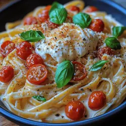 Creamy Burrata Pasta is a dish that brings together the best of Italian cuisine in a single, delightful meal. With its rich and velvety sauce, this pasta dish is not only comforting but also incredibly satisfying, making it perfect for a family dinner or a special occasion. The use of burrata cheese elevates this recipe to new heights, providing a luxurious creaminess that melts in your mouth. This dish is a wonderful blend of textures and flavors, showcasing the luscious creaminess of the burrata, the al dente pasta, and vibrant, fresh ingredients.