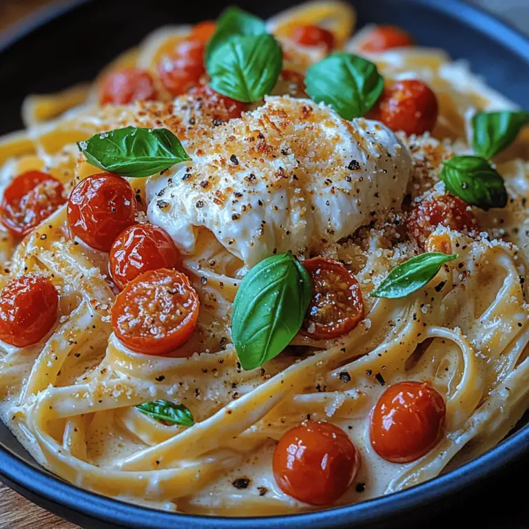 Creamy Burrata Pasta is a dish that brings together the best of Italian cuisine in a single, delightful meal. With its rich and velvety sauce, this pasta dish is not only comforting but also incredibly satisfying, making it perfect for a family dinner or a special occasion. The use of burrata cheese elevates this recipe to new heights, providing a luxurious creaminess that melts in your mouth. This dish is a wonderful blend of textures and flavors, showcasing the luscious creaminess of the burrata, the al dente pasta, and vibrant, fresh ingredients.