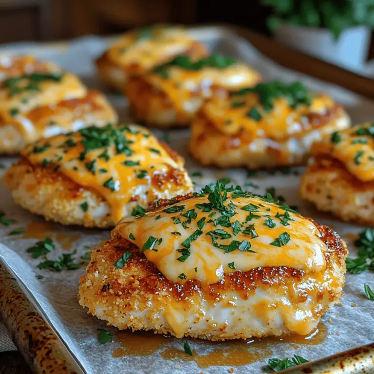 If you’re searching for a dish that combines savory flavors with cheesy goodness, look no further than Cheesy Ranch Delight Chicken. This recipe is not only delicious but also incredibly easy to prepare, making it the perfect choice for both weeknight dinners and special gatherings. Imagine tender chicken breasts coated in a crispy, seasoned breading, topped with melted sharp cheddar cheese, and infused with the rich flavors of ranch seasoning. Whether you're cooking for your family or hosting friends, this dish is sure to impress.