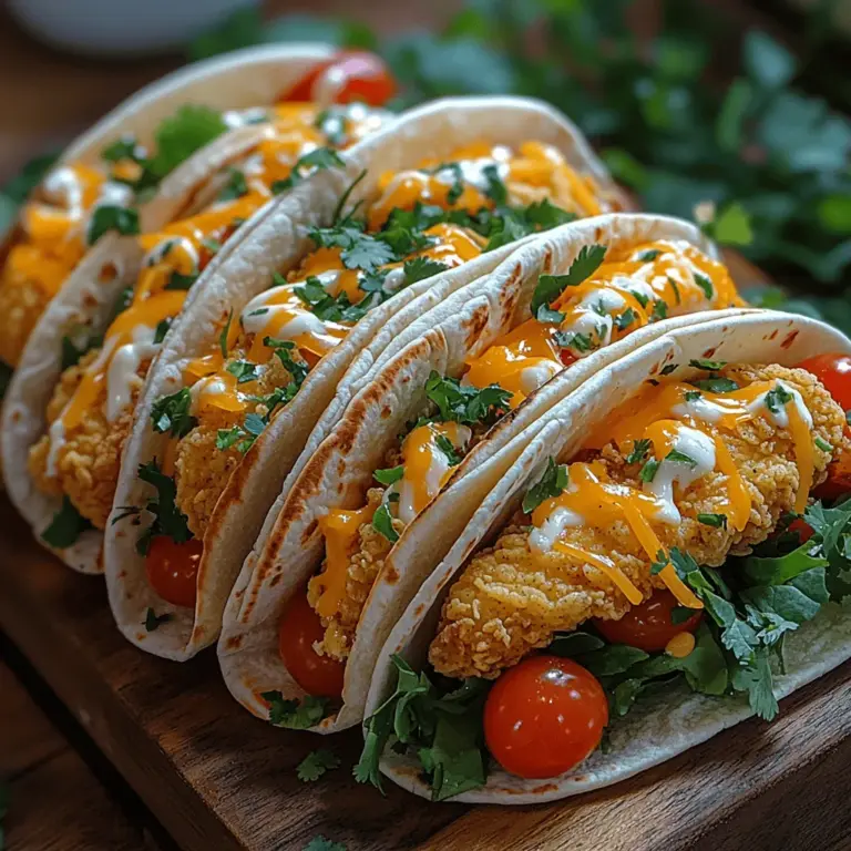Crispy Chicken Ranch Wraps have emerged as a beloved staple for those who appreciate quick, flavorful meals that cater to a variety of settings. Whether you’re feeding a hungry family after a busy day, planning a delightful picnic, or prepping meals for the week ahead, these wraps are the perfect solution. Their appeal lies not only in their ease of preparation but also in the delightful medley of flavors that come together in each bite. The crispiness of the chicken, paired with the creamy ranch dressing and fresh greens, creates a satisfying dish that is both comforting and refreshing.